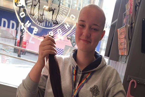 Student Donating hair to charity
